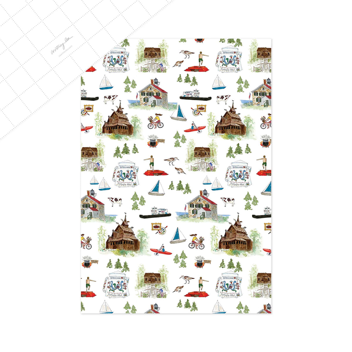 Washington Island Toile | Wrapping Paper