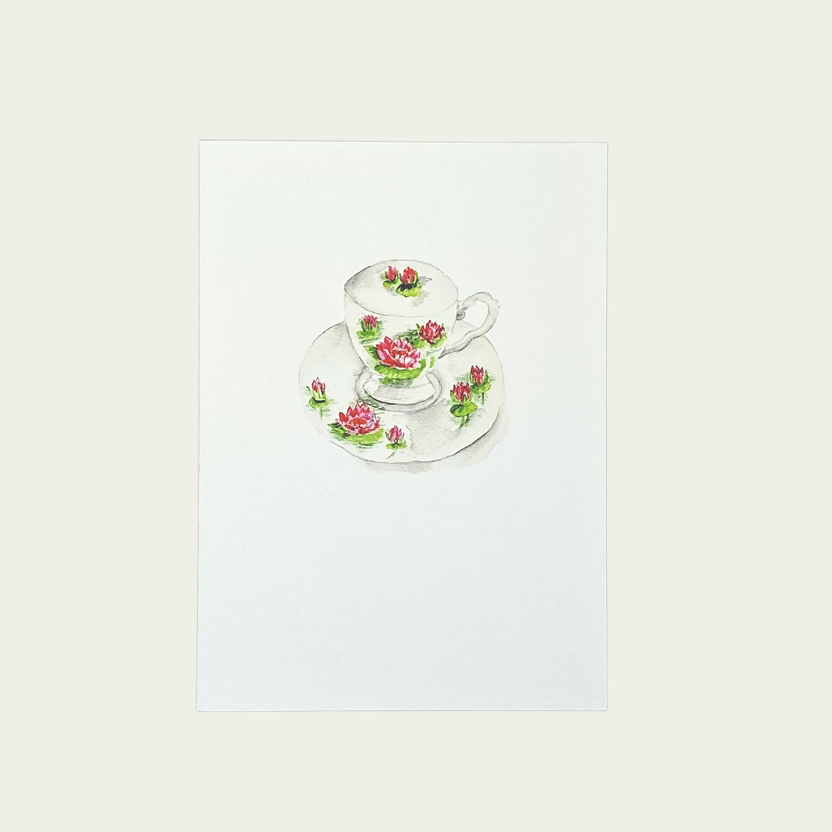 Pink Lotus Teacup Card