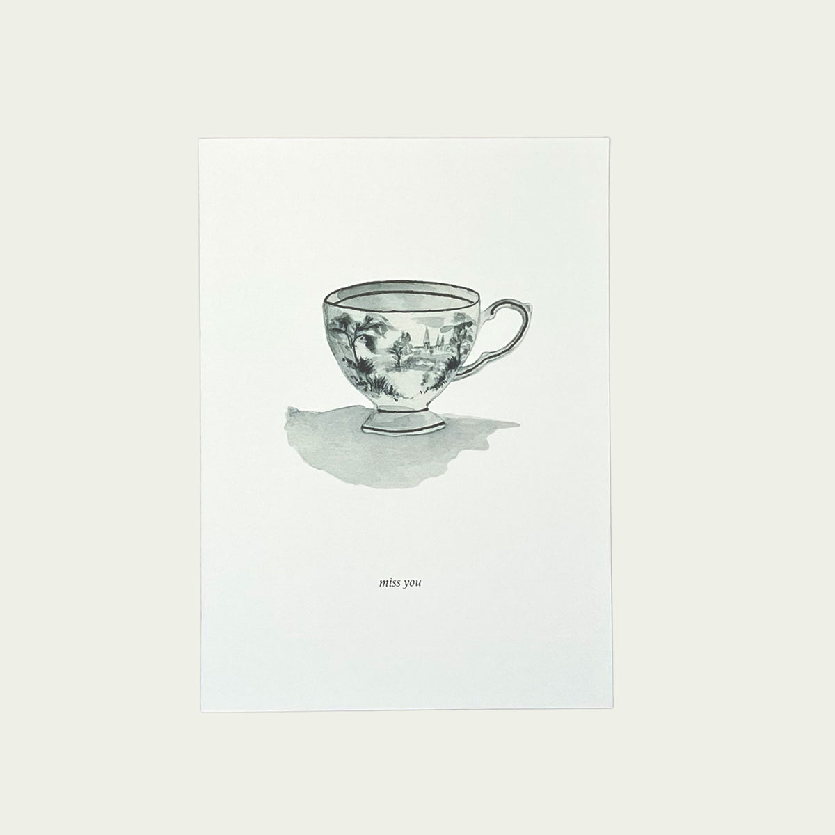 Miss You Teacup Card