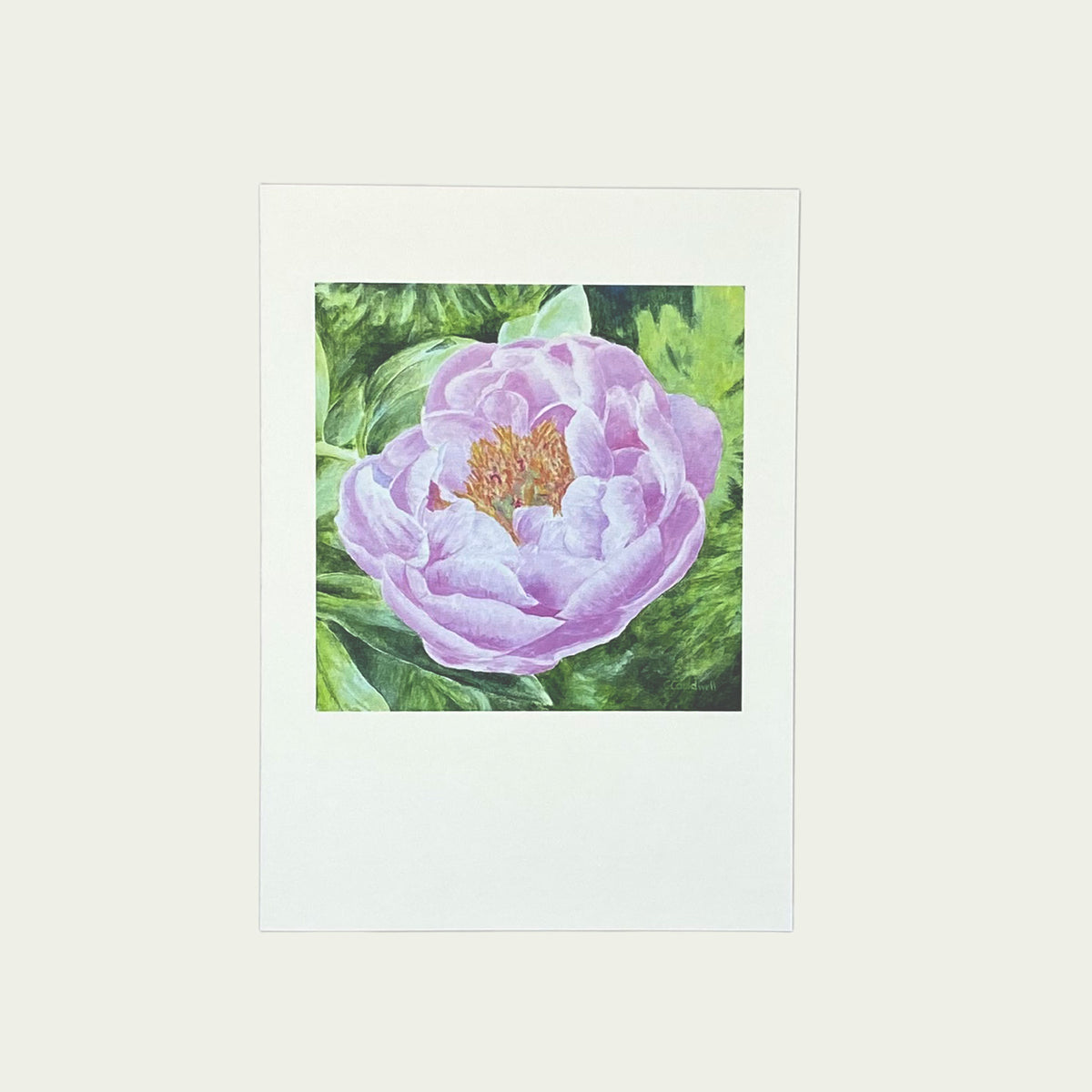 Pink Peony Painting Card